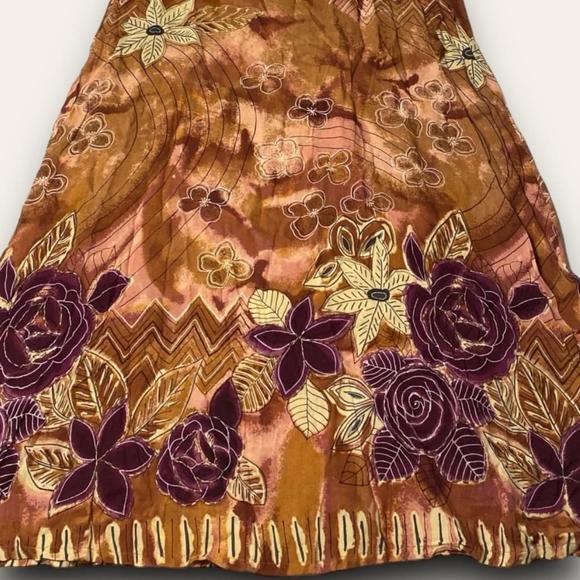 Y2K Floral Tie-Dye Maxi Dress Sleeveless Summer Hippie Boho Phases Plus Size 1x - Picture 2 of 6